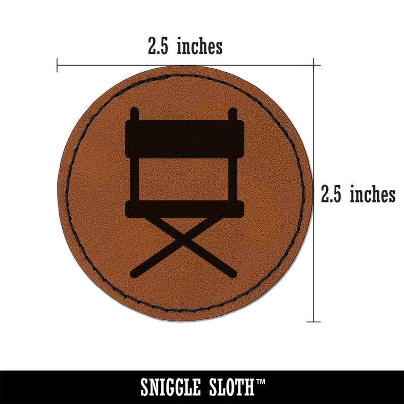 Director Movie Chair Round Iron-On Engraved Faux Leather Patch Applique - 2.5"