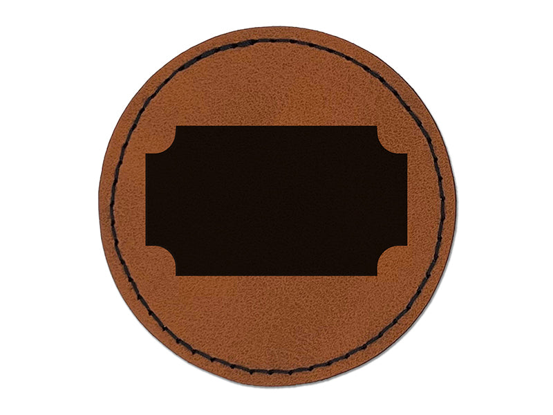 Movie Theater Raffle Ticket Solid Round Iron-On Engraved Faux Leather Patch Applique - 2.5"