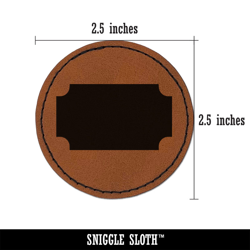 Movie Theater Raffle Ticket Solid Round Iron-On Engraved Faux Leather Patch Applique - 2.5"