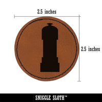 Pepper Grinder Solid Round Iron-On Engraved Faux Leather Patch Applique - 2.5"