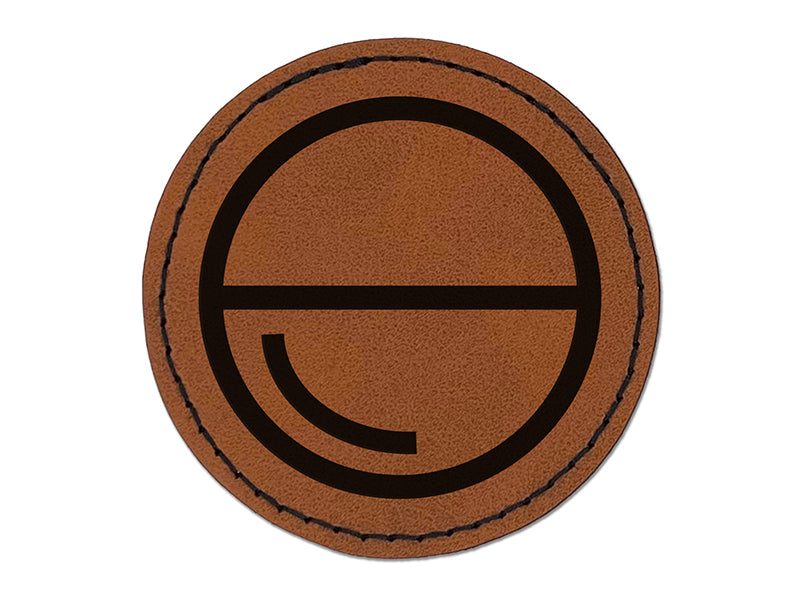 Tablet Pill Medicine Medication Symbol Round Iron-On Engraved Faux Leather Patch Applique - 2.5"