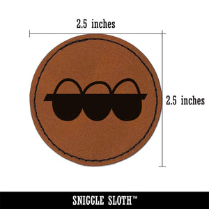 Egg Crate Doodle Round Iron-On Engraved Faux Leather Patch Applique - 2.5"