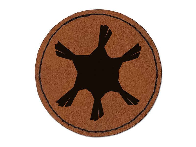 Pinata Solid Party Round Iron-On Engraved Faux Leather Patch Applique - 2.5"