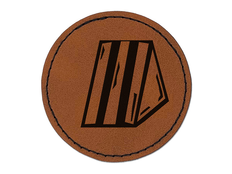 Sandwich Doodle Round Iron-On Engraved Faux Leather Patch Applique - 2.5"