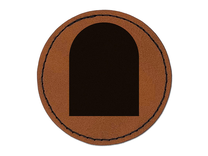 Tombstone Halloween Solid Round Iron-On Engraved Faux Leather Patch Applique - 2.5"