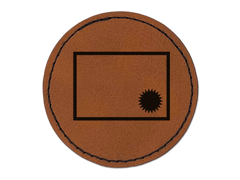 Certificate of Achievement Diploma Round Iron-On Engraved Faux Leather Patch Applique - 2.5"
