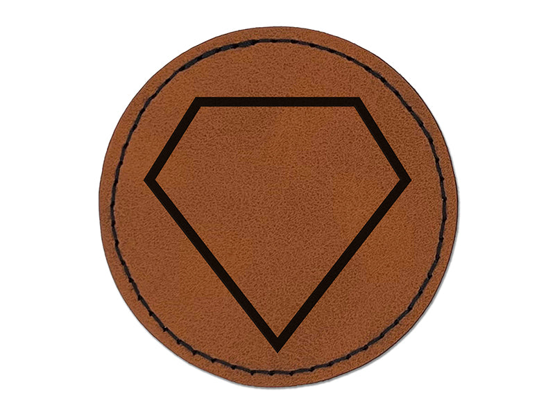 Diamond Engagement Wedding Outline Round Iron-On Engraved Faux Leather Patch Applique - 2.5"