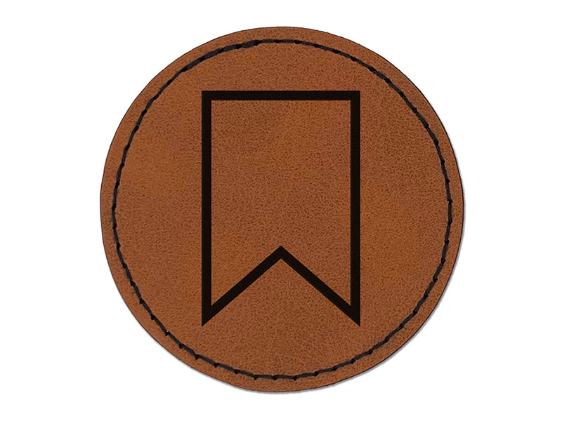 Pennant Swallowtail Outline Round Iron-On Engraved Faux Leather Patch Applique - 2.5"