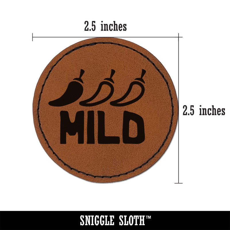 Flavor Mild Round Iron-On Engraved Faux Leather Patch Applique - 2.5"