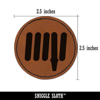 Fire Hose Firefighter Icon Round Iron-On Engraved Faux Leather Patch Applique - 2.5"