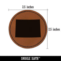 Colorado State Silhouette Round Iron-On Engraved Faux Leather Patch Applique - 2.5"