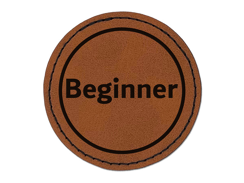 Beginner Difficulty Round Iron-On Engraved Faux Leather Patch Applique - 2.5"