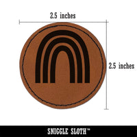 Exaggerated Fun Rainbow Round Iron-On Engraved Faux Leather Patch Applique - 2.5"