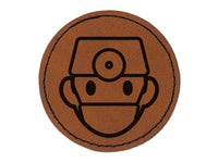 Occupation Medical Doctor Surgeon Icon Round Iron-On Engraved Faux Leather Patch Applique - 2.5"