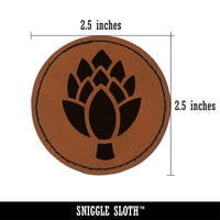 Artichoke Garden Vegetable Round Iron-On Engraved Faux Leather Patch Applique - 2.5"