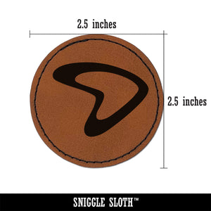 Retro Boomerang Round Iron-On Engraved Faux Leather Patch Applique - 2.5"