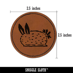 Sea Bunny Nudibranch Round Iron-On Engraved Faux Leather Patch Applique - 2.5"