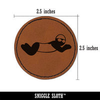 Swimming Swimmer Breaststroke Round Iron-On Engraved Faux Leather Patch Applique - 2.5"