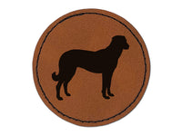 Anatolian Shepherd Dog Solid Round Iron-On Engraved Faux Leather Patch Applique - 2.5"