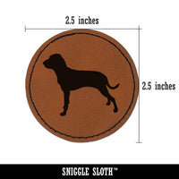 Bracco Italiano Dog Solid Round Iron-On Engraved Faux Leather Patch Applique - 2.5"