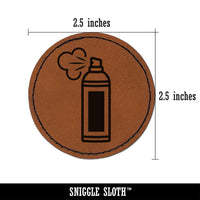 Aerosol Can Spray Paint Hair Spray Round Iron-On Engraved Faux Leather Patch Applique - 2.5"