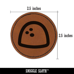 Gumdrop Candy Round Iron-On Engraved Faux Leather Patch Applique - 2.5"