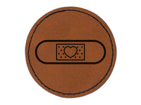 Heart Medical Bandage Love Hope Healing Round Iron-On Engraved Faux Leather Patch Applique - 2.5"