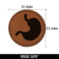 Stomach Anatomy Organ Body Part Round Iron-On Engraved Faux Leather Patch Applique - 2.5"