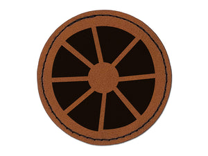 Pineapple Slice Ring Round Iron-On Engraved Faux Leather Patch Applique - 2.5"