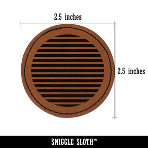 Geometric Striped Circle Round Iron-On Engraved Faux Leather Patch Applique - 2.5"