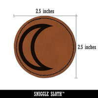 Astronomy Moon Astrology Planet Symbol Round Iron-On Engraved Faux Leather Patch Applique - 2.5"