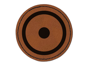 Astronomy Sun Astrology Planet Symbol Round Iron-On Engraved Faux Leather Patch Applique - 2.5"