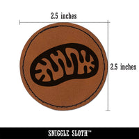 Mitochondria Cell Organelle Round Iron-On Engraved Faux Leather Patch Applique - 2.5"