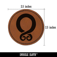 Trollkors Troll Cross Ward Round Iron-On Engraved Faux Leather Patch Applique - 2.5"