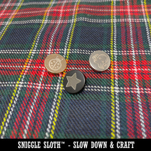 Proud Wooly Llama Standing Silhouette 0.6" (15mm) Round Metal Shank Buttons for Sewing - Set of 10