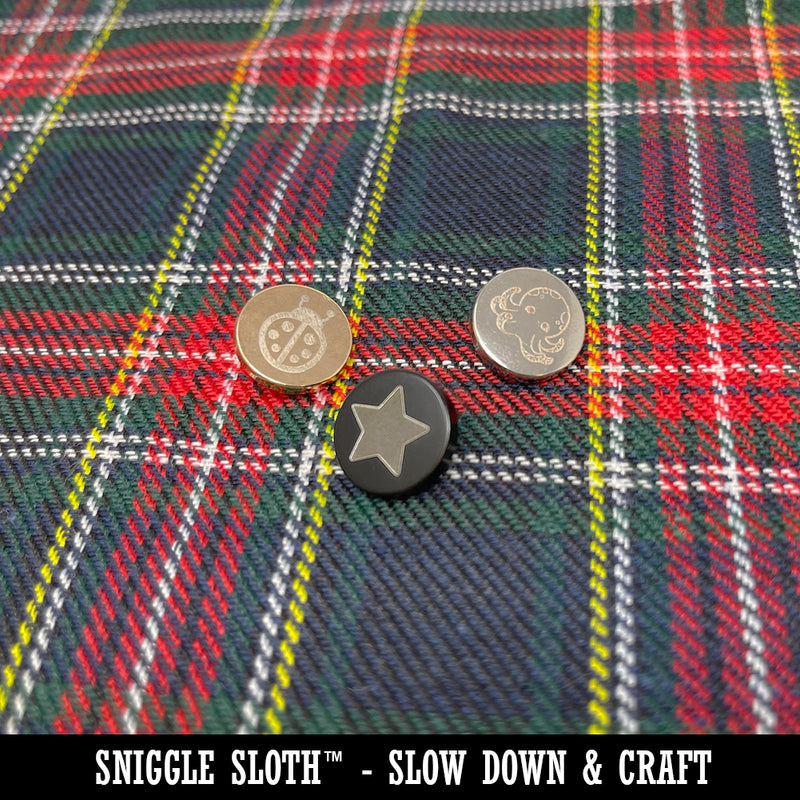 Sitting Fox Looking Up 0.6" (15mm) Round Metal Shank Buttons for Sewing - Set of 10