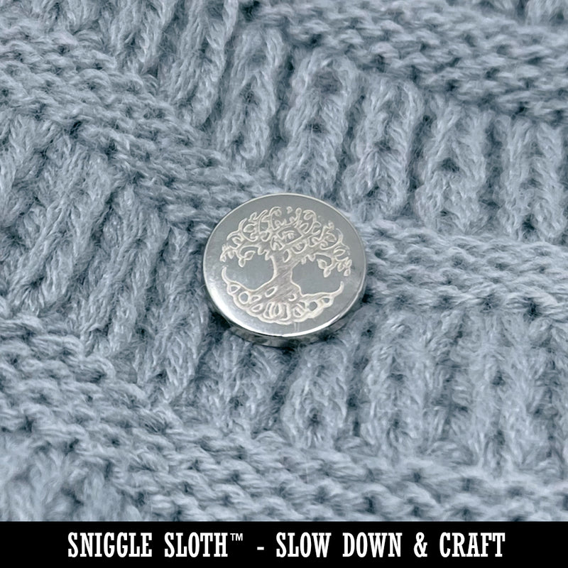 Happy Floral Sugar Skull Dia De Los Muertos 0.6" (15mm) Round Metal Shank Buttons for Sewing - Set of 10