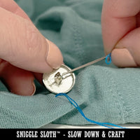 Three Leaves Circle Recycle Pattern 0.6" (15mm) Round Metal Shank Buttons for Sewing - Set of 10
