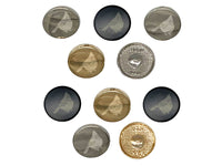 Puffy Cardinal Bird 0.6" (15mm) Round Metal Shank Buttons for Sewing - Set of 10