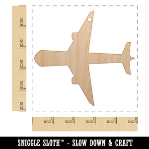 Airplane Solid Vacation Unfinished Craft Wood Holiday Christmas Tree DIY Pre-Drilled Ornament