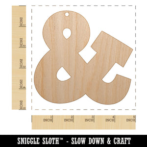 Ampersand Symbol And Unfinished Craft Wood Holiday Christmas Tree DIY Pre-Drilled Ornament