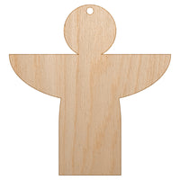 Angel Symbol Unfinished Craft Wood Holiday Christmas Tree DIY Pre-Drilled Ornament