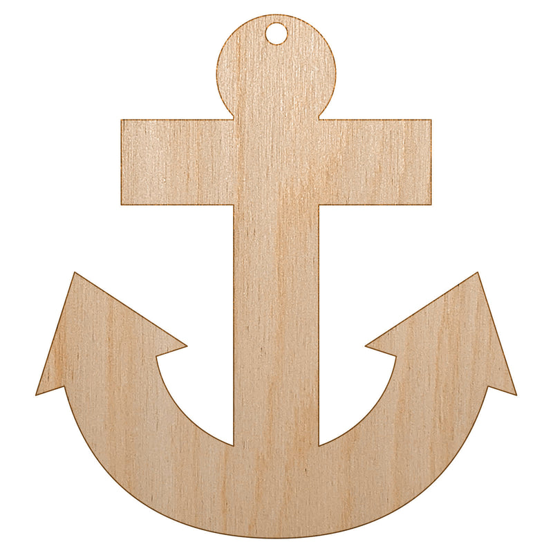 Boat Anchor Nautical Unfinished Craft Wood Holiday Christmas Tree DIY Pre-Drilled Ornament