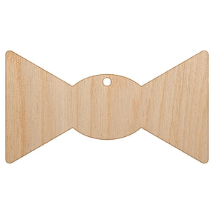 Bow Tie Solid Unfinished Craft Wood Holiday Christmas Tree DIY Pre-Drilled Ornament