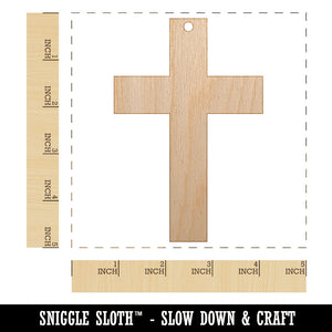 Cross Christian Church Religion Unfinished Craft Wood Holiday Christmas Tree DIY Pre-Drilled Ornament