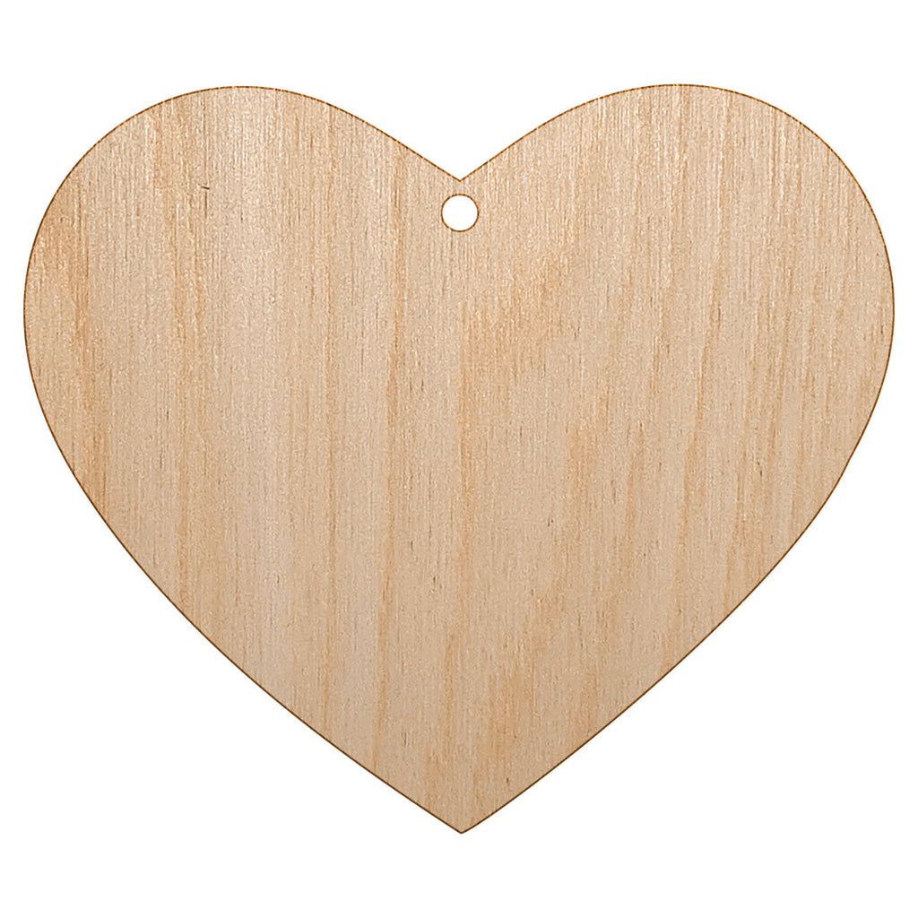 Heart Solid Unfinished Craft Wood Holiday Christmas Tree DIY Pre-Drilled Ornament