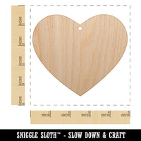Heart Solid Unfinished Craft Wood Holiday Christmas Tree DIY Pre-Drilled Ornament