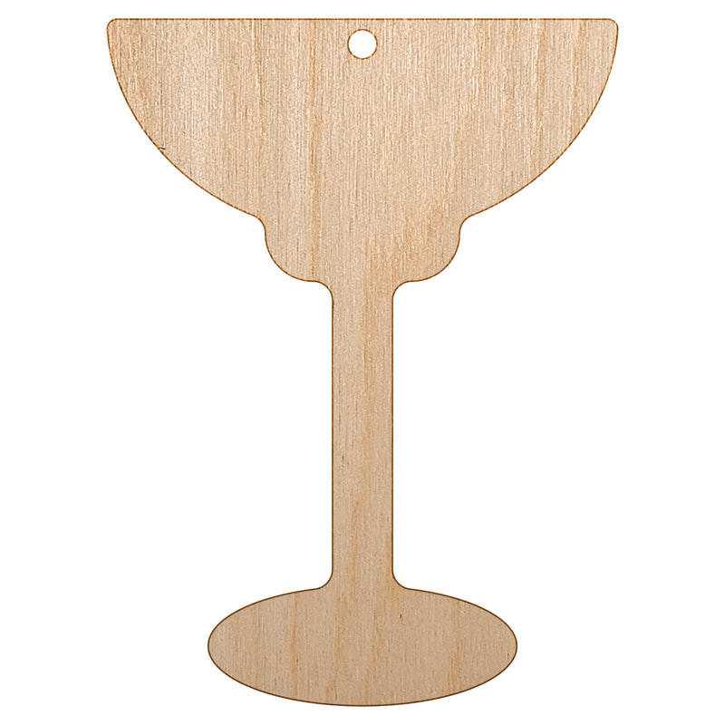 Margarita Glass Unfinished Craft Wood Holiday Christmas Tree DIY Pre-Drilled Ornament