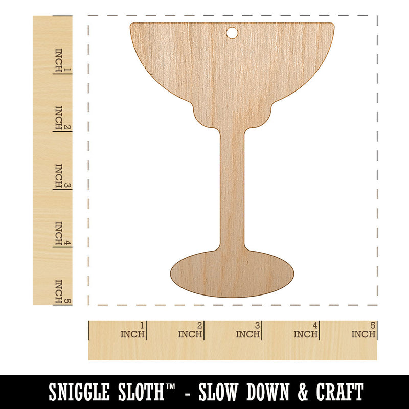 Margarita Glass Unfinished Craft Wood Holiday Christmas Tree DIY Pre-Drilled Ornament