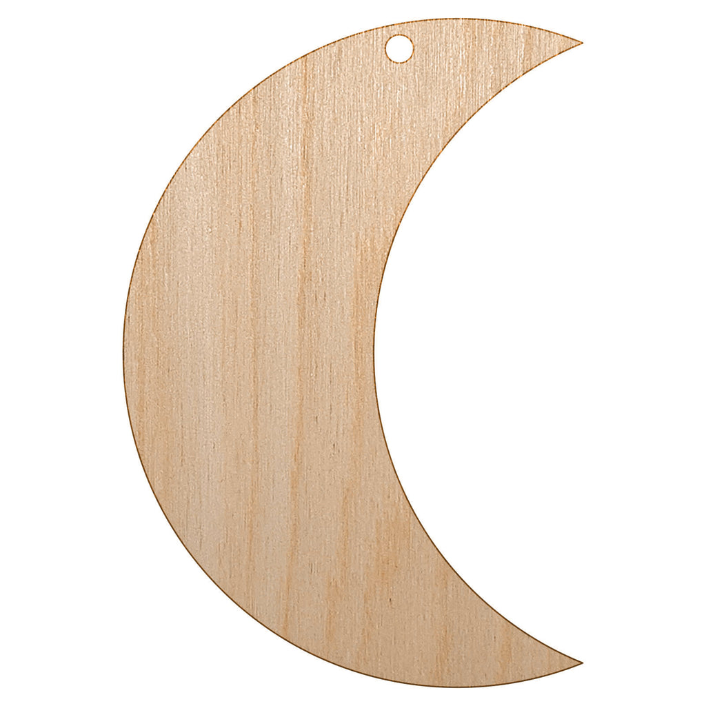 Moon Partial Unfinished Craft Wood Holiday Christmas Tree DIY Pre-Drilled Ornament
